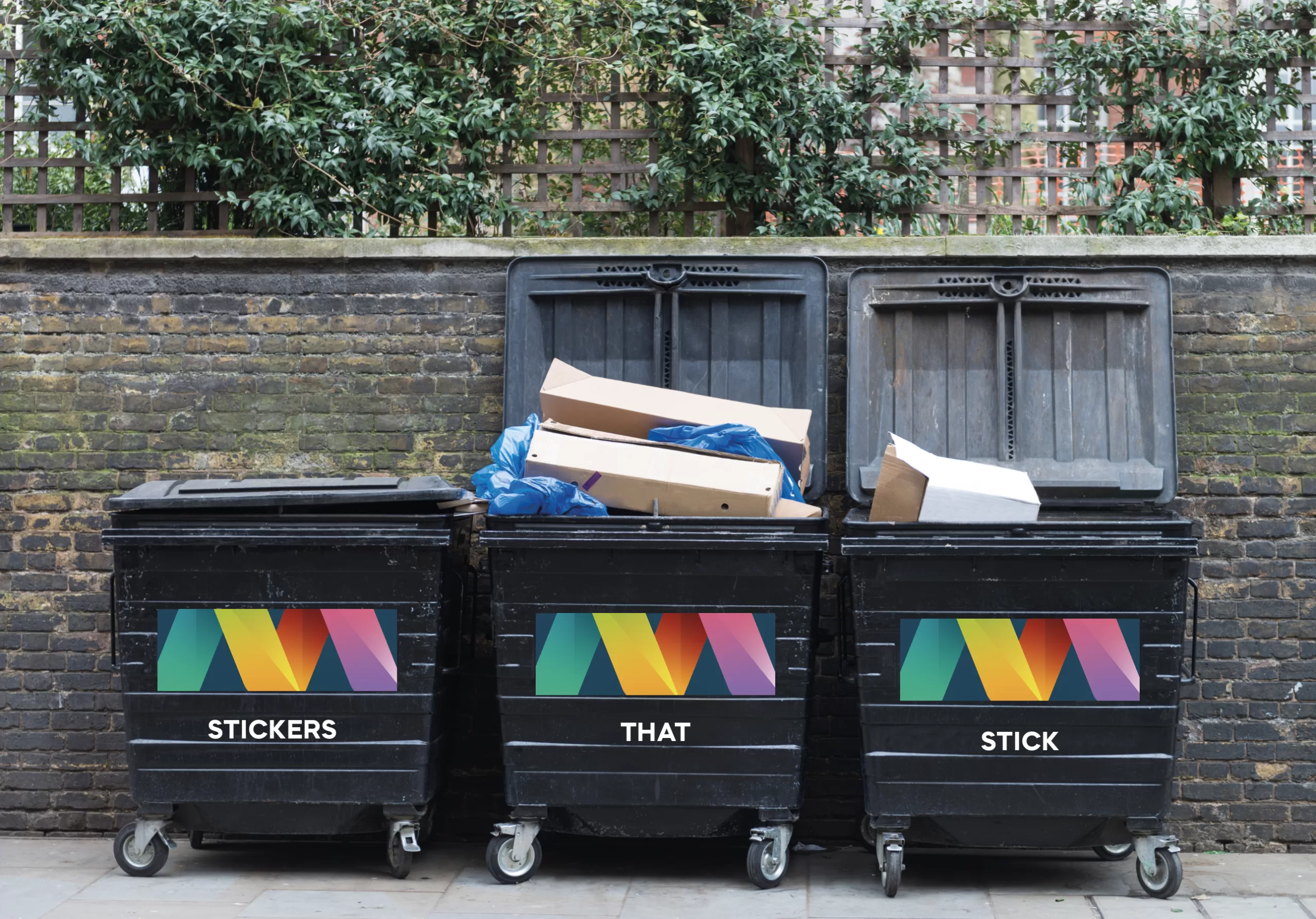 cost effective bin stickers that stick