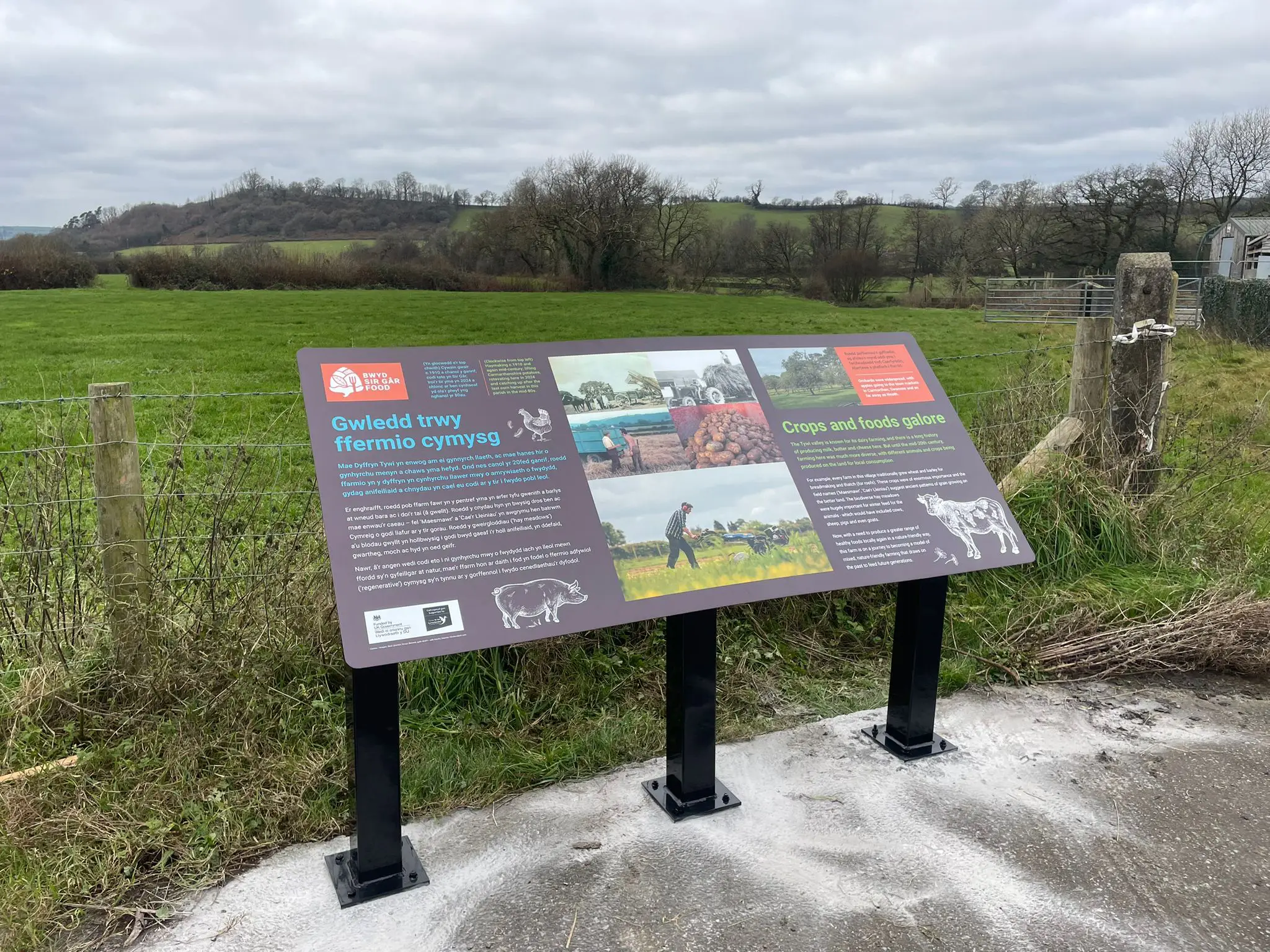 Interpretive Signage for Carmarthenshire Council at Bremenda Isaf lectern